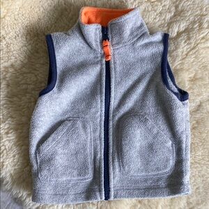 Kids Gray and Orange Fleece Vest